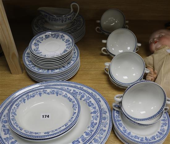 A Wedgwood blue and white dinner service